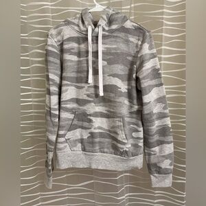 Reflex Gray Camo Hoodie with White Accents Medium NWOT